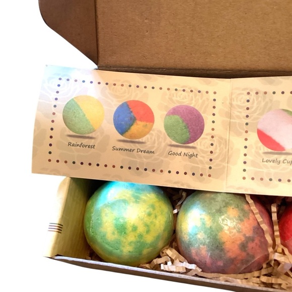 6 Pure Natural Bath Bombs Therapeutic Essential Oils Moisturizing Handmade - Picture 3 of 7